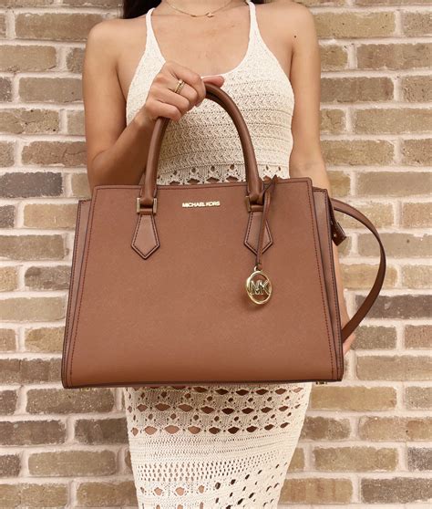 michael kors hope lg satchel|Hope Large Saffiano Leather Satchel .